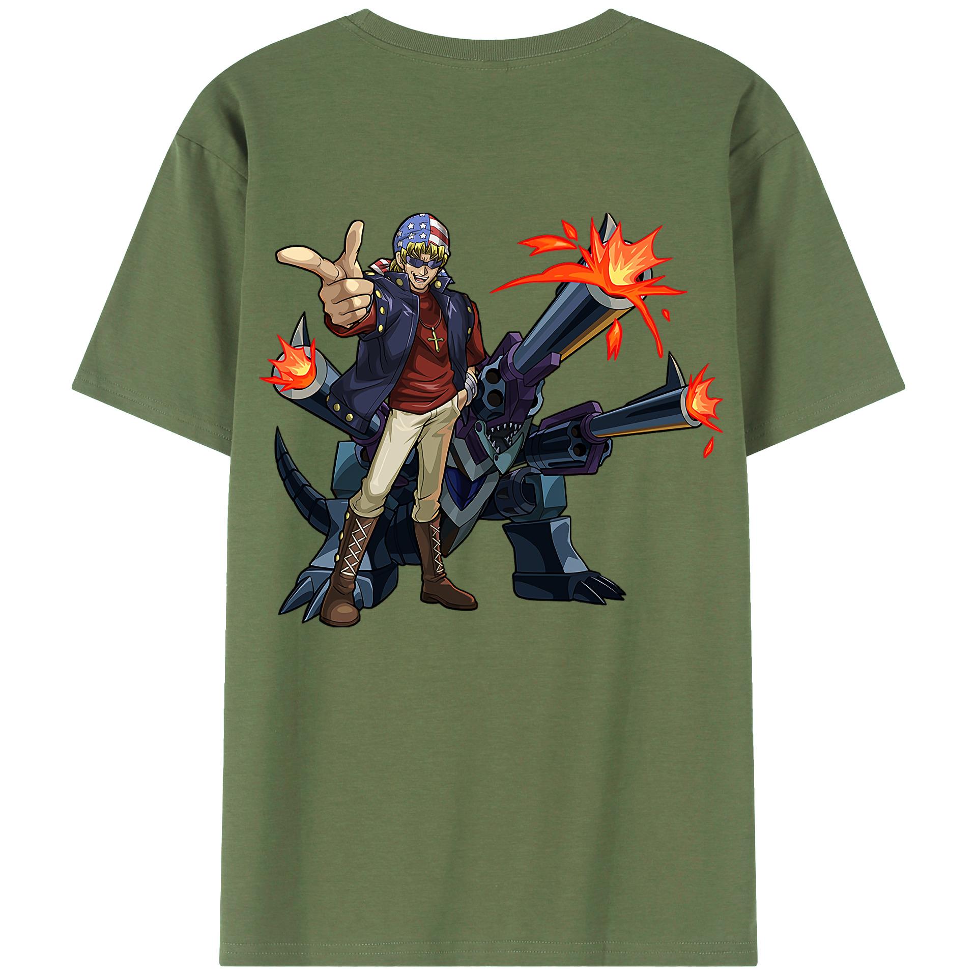 （画像用） 遊☆戯☆王 Yu-Gi-Oh! 綿100％ メンズ半袖Tシャツ（バックプリント） 通気性